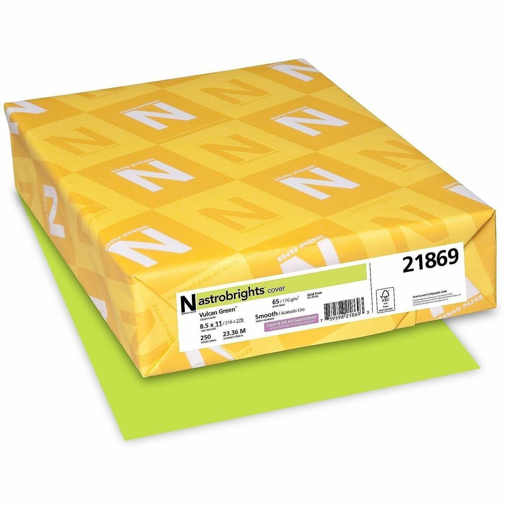 WAU21869 - Astrobrights Colored Cardstock is high-impact paper that features bold, deeply saturated colors to make your creations stand out. Its 65 lb. paper weight makes it the perfect choice for flyers, school projects, direct mail and much more. It is acid-free and lignin-free for long-lasting color yet it is smooth enough to work with inkjet and laser printers. Don't worry about expensive ink for full color prints. Use brighter colors for brighter ideas.