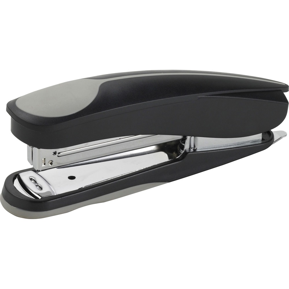 BSN62830 - Full-Strip Desktop Stapler fastens up to 20 sheets of 20 lb. paper at a time. Use the rotating anvil for stapling or pinning. Open for tacking. Provides sturdy soft handle grip and base made possible by advanced dual shot plastic injection molding. Stapler uses a full strip (210 staples) of standard 1/4" staples.