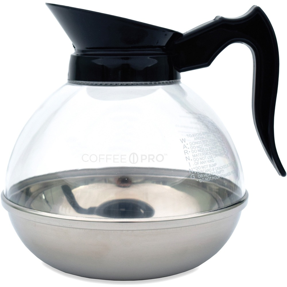 CFPCPU12 - Unbreakable coffee decanter offers the perfect addition to your Coffee Pro and other institutional brewing equipment whether as a replacement or way to boost your coffee capacity. Decanter is made of a polycarbonate top that withstands high heat and stainless steel bottom. Sturdy, open-top lid and ergonomic handle are one piece and made of molded phenolic plastic. The color of the lid and handle indicate the decanter is designated for regular coffee. Decanter holds up to 12 cups of coffee. Warning: This product contains a chemical known to the state of California to cause birth defects or other reproductive harm.