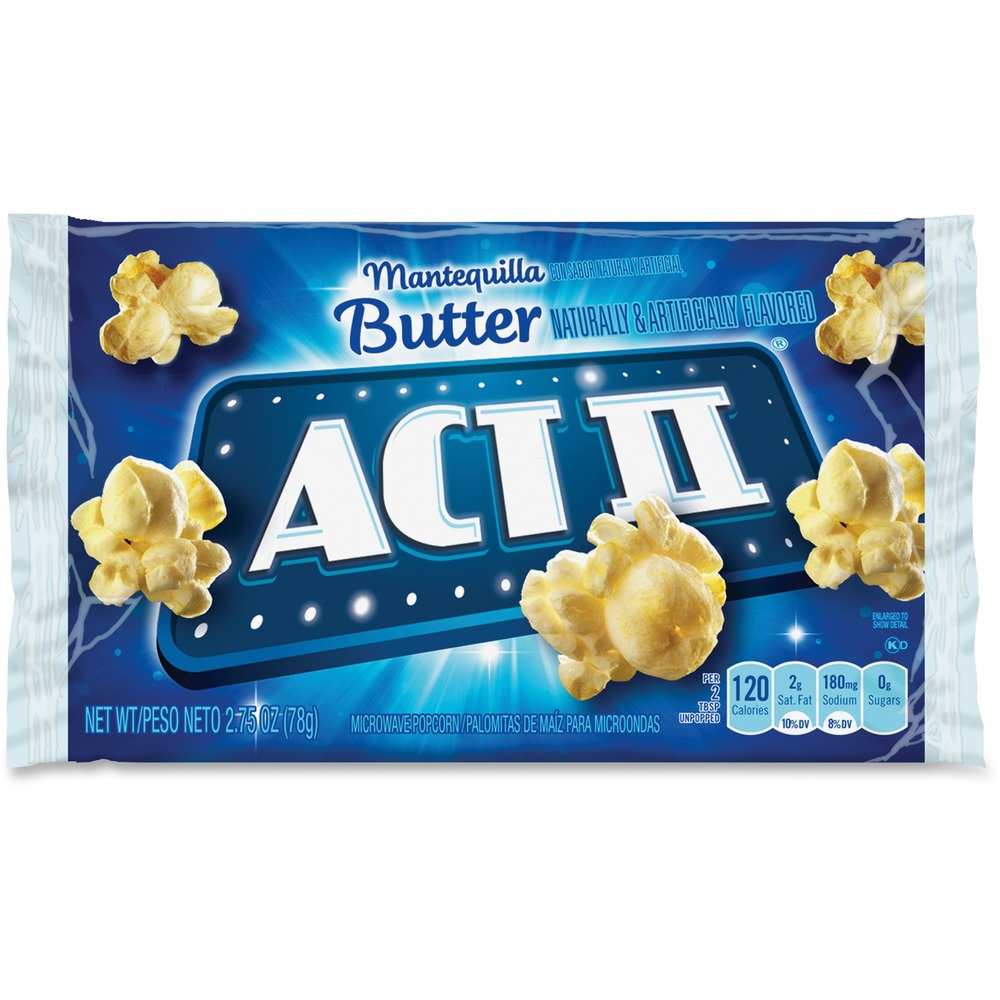 CNG23223 - ACT II butter-flavored popcorn is the original microwave popcorn. Made with a pinch of salt and just the right amount of butter, this 100 percent whole-grain snack is perfect for any occasion. Popcorn comes in bags ready for popping in the microwave.