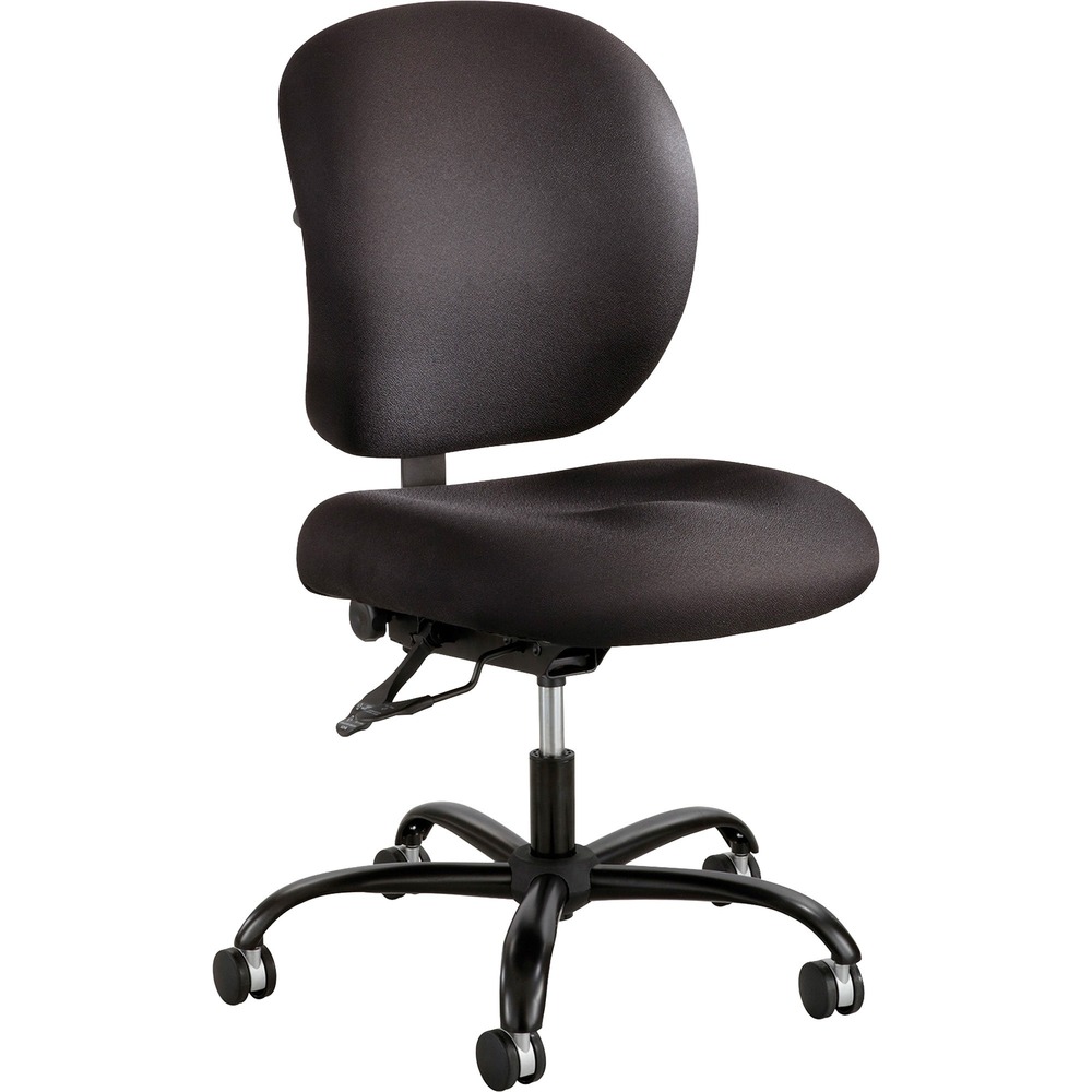 SAF3391BL - 24-hour task chair offers a different kind of seating experience to meet a vast variety of users. The difference is in the design. Alday 24/7 Task Chair is designed as an extensive-use task chair, rated for 500 lb. and 24/7 use. The ample supportive cushioning in the seat and back deliver ergonomic shaping to fit a variety of body types while providing all-day comfort. Durable, plastic, ergo core back and reinforced mechanism with back tilt add even more comfort and overall strength. Upholstery is made of 100 percent polyester. Functions include pneumatic seat-height adjustment (from 17-1/2" to 20" high), back-height adjustment and 360-degree swivel. 26" diameter five-star base rolls easily on 2-1/2" diameter, dual-wheel carpet casters. Arms are not included. Seat size is 20-1/2" wide x 20" deep. Back measures 18-3/4" wide x 18" high.