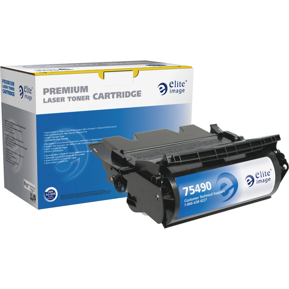 ELI75490 - Replacement MICR toner cartridge is designed for the Lexmark T640, T642 and T644 Series. Toner contains magnetic image character-recognition ink for security purposes in printing checks. Cartridge yields approximately 21,000 pages. Elite Image is ISO certified. More from the Manufacturer