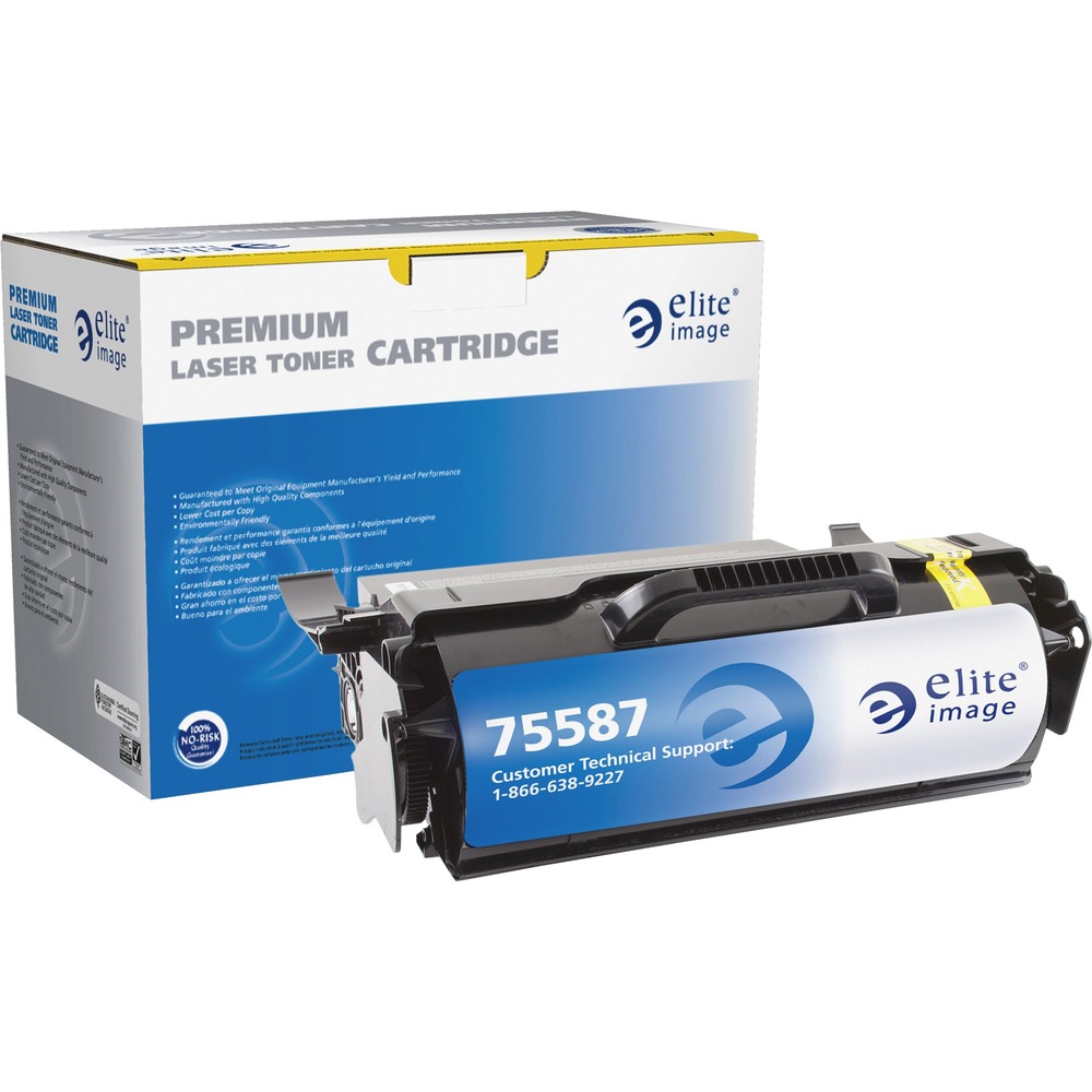 ELI75587 - Replacement MICR toner cartridge is designed for use with the Lexmark T650DN, T650DTN, T652DN, T652DTN, T652N, T654DN, T654DTN, T656DNE, X651DE, X652DE, X654DE, X656DTE, X658DE, X658DTE; Dell 5230, 5350, 5530, 5535; IBM InfoPrint 1872, 1892, 1870 and 1880. Toner contains magnetic image character-recognition ink for security purposes in printing checks. Cartridge yields approximately 25,000 pages. Elite Image is ISO certified. More from the Manufacturer