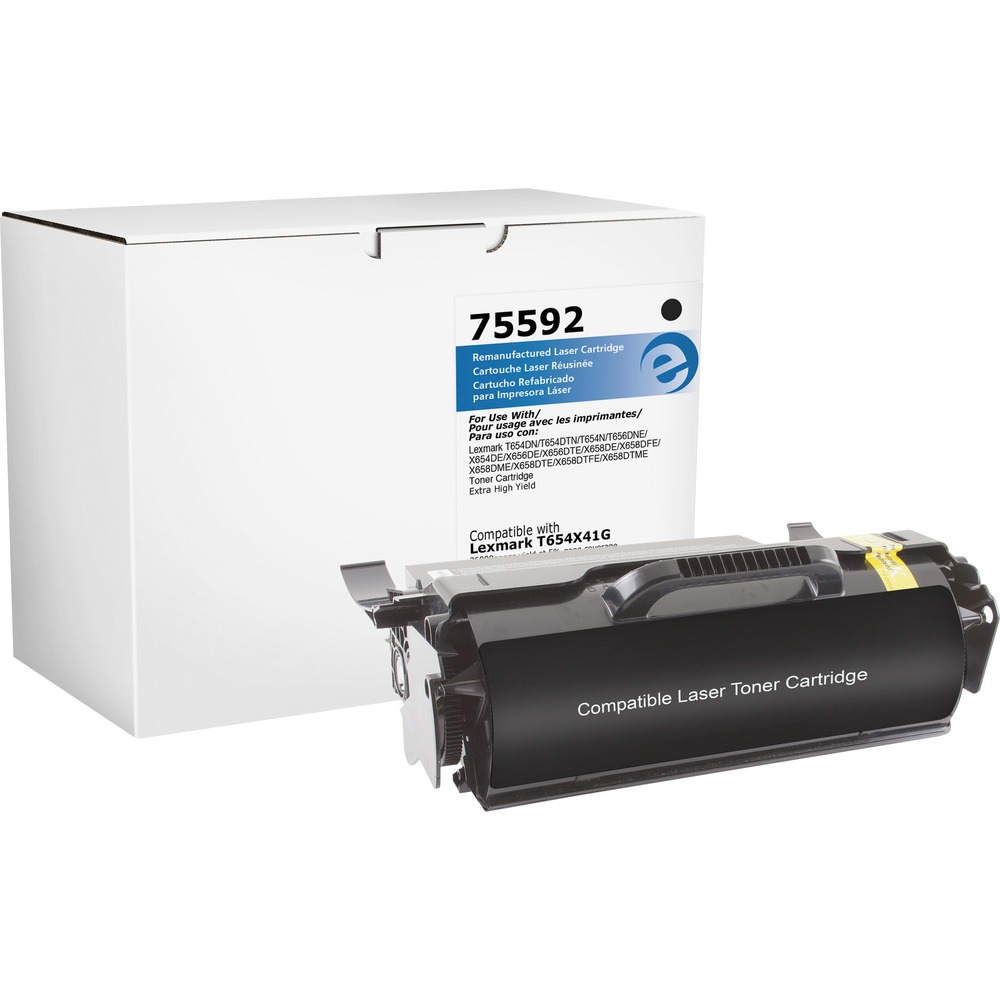 ELI75592 - Premium, remanufactured toner cartridge is made to be a true quality alternative to the OEM while offering significant savings. It works in your Lexmark T654DN, T654DTN, T654N, T656DNE, X654DE, X656DE, X656DTE, X658DE, X658DFE, X658DME, X658DTE, X658DTFE and X658DTME. Cartridge yields approximately 36,000 pages. Elite Image is ISO certified. More from the Manufacturer