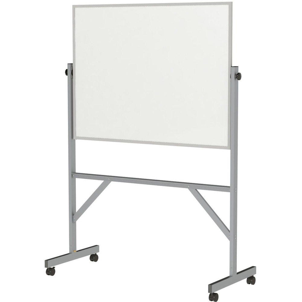 GHEARMM34 - Reversible markerboards provide a versatile, mobile communication tool. Strong steel locking clamps adjust to secure the board into the preferred position. Each unit features a full-length marker tray and reinforced bracing for reduced sway.
