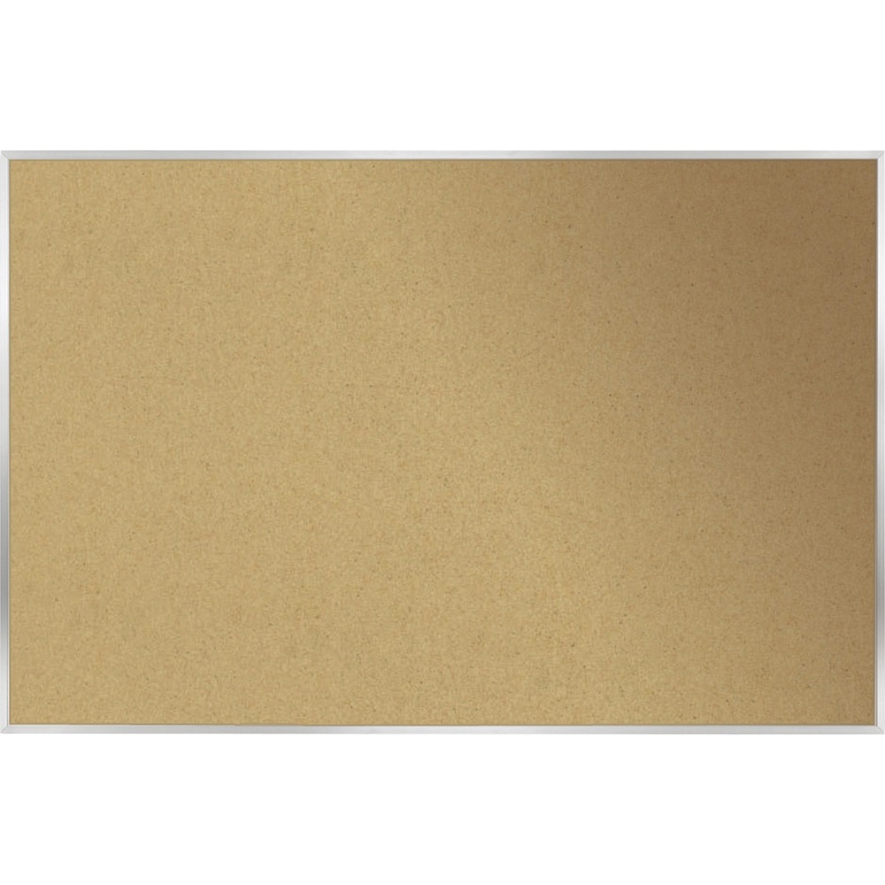 GHEAK410 - Traditional Natural Cork Bulletin Board provides years of reliable service under the heaviest use. Natural cork surface is laminated to a sealed back fiberboard (3/8" thick) to make sure pins and tacks don't damage your wall. Self-healing cork hides holes made from repeated and frequent tacking. Use staples, tacks or pins and stay confident they'll stay in place without pulling from the board. Handmade construction ensures the cork surface will not peel or flake from the backing over time for a long-lasting addition in your office or classroom. Satin aluminum frame delivers a sleek look. Board includes mounting hardware for easy installation.
