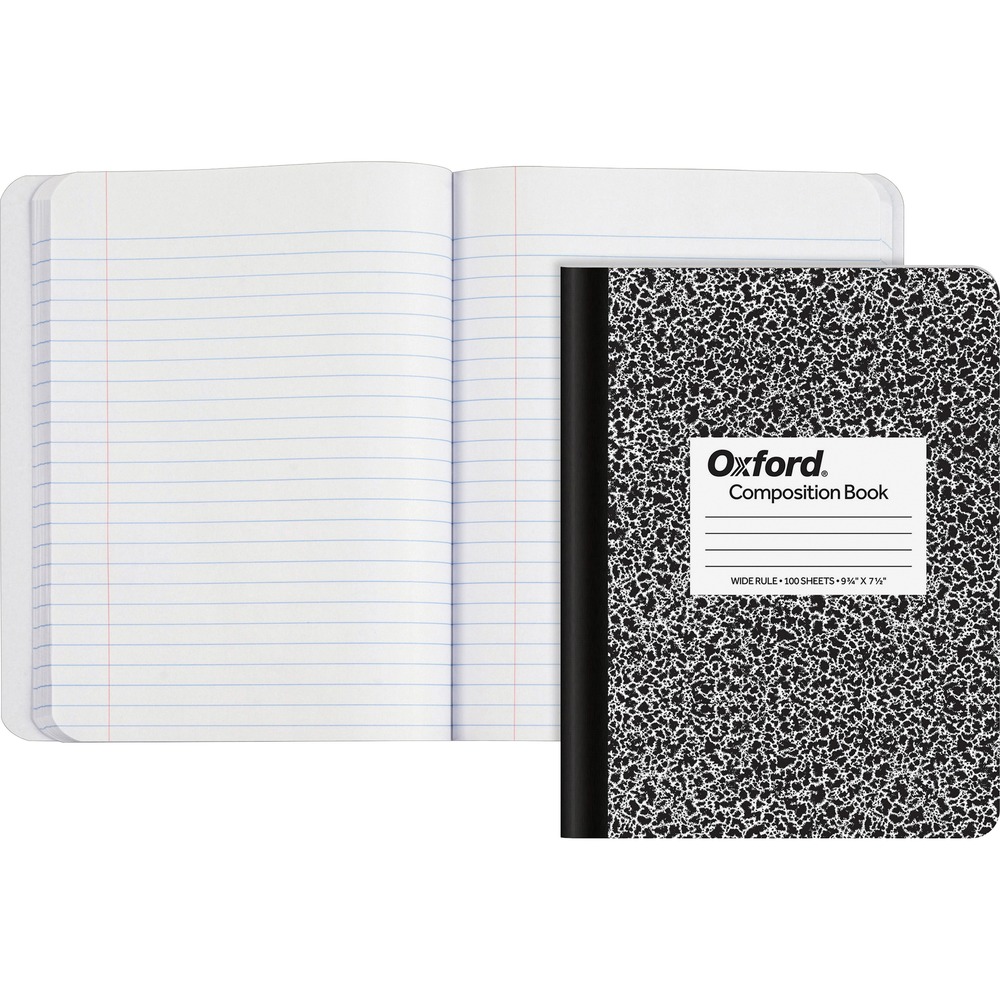 TOP63795 - Composition book features a sturdy hard cover that protects the fine-quality paper and endures daily wear and tear. Center-sewn sheets stay permanently fastened in the black and white marble cover. Light blue ruling on both sides of white sheets provide ample space for notes while the red margin line on the left side is a helpful guide to keep your notes looking neater. Bound on the left side, composition book contains 100 sheets of legal/wide-ruled paper.