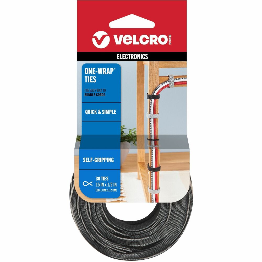 VEK94257 - Reusable ties make wire management easy for everyone. Straps can be adjusted over and over again. Heavy-duty reusable ties will not cut into the protective covering of the wire. Pre-cut straps measure 15" x 1/2". More from the Manufacturer