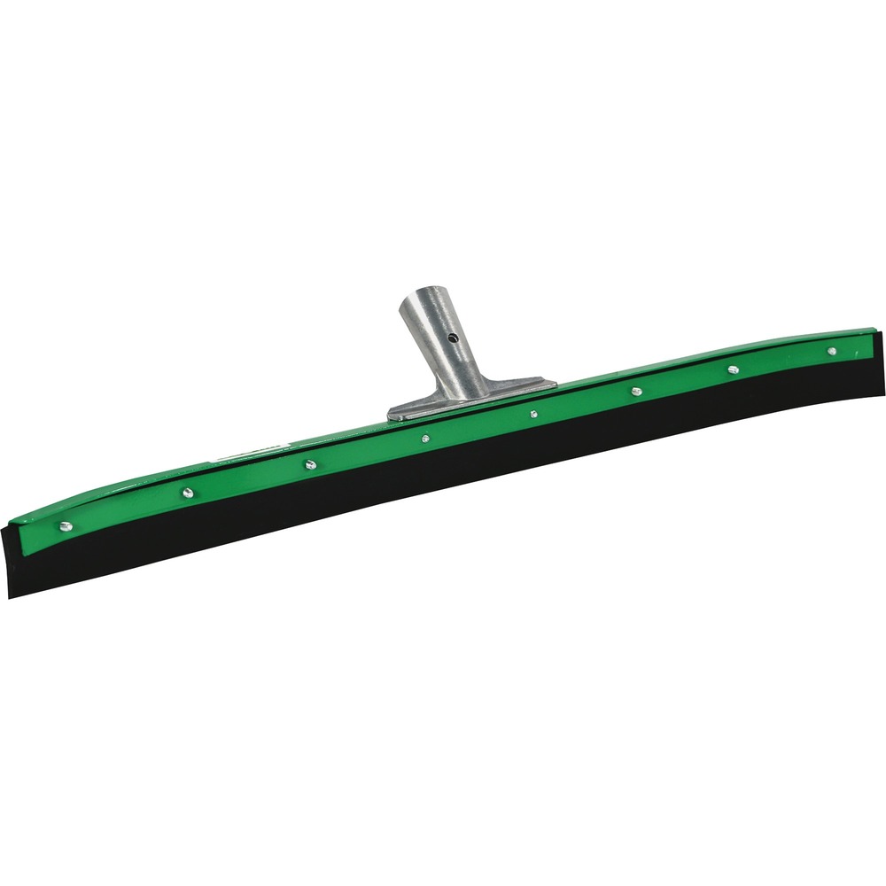 UNGFP90C - Heavy-duty, 36" curved floor squeegee features a unique curved blade that maximizes cleaning performance and moves up to two times more compared to competitive squeegees. It is ideal for moving large volumes of water, mud, debris, waste, scraps, slush or snow. AquaDozer Max Floor Squeegee is also great for flood cleanup, construction sites, plants, factories, large commercial areas, loading docks, agricultural, food processing, arenas, outdoor areas and around large drains. Use on coated and uncoated smooth concrete floors, asphalt and other smooth surfaces. Replaceable, 2" high, premium rubber blade cleans and dries floor. Durable steel body is designed for tough demands. Use the squeegee with dual-end or tapered-end poles.