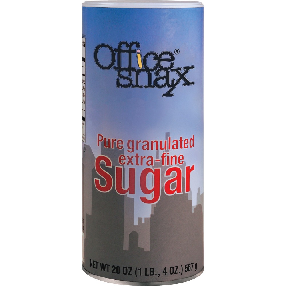 OFX00019CT - Canister contains extra-fine granulated sugar. Ideal for your breakroom or beverage area, it is easy to pour or sprinkle. Use in coffee, tea or other beverages.