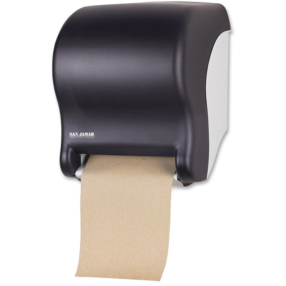 SJMT8000TBK - Enjoy efficient and dependable electronic roll towel dispensing in a compact size with this touchless paper towel dispenser. Automatic dispenser delivers 10" long towels for sanitary access to towels. Impact-resistant, plastic construction holds up through daily use for long-lasting performance. Translucent design lets you quickly monitor the towel levels to prevent unexpected depletion. Low-maintenance dispenser boasts a long battery life for more efficient use. Easy-to-install design lets you simply mount the dispenser, load paper and you're ready to go. Towel dispenser is designed for use with 8" wide rolls (sold separately).