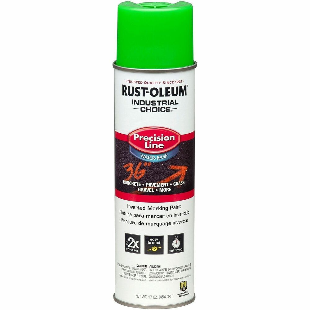 RST203032 - Industrial Choice Marking Spray Paint creates ultra-crisp marks for easy-to-read results. Precision tip sprays accurately onto surfaces with virtually no overspray for consistent application. Bright, durable color resists early fading and chalking to ensure long-lasting visibility. Easy-to-use design dries in under 5 minutes and adheres to hot and cold surfaces. Inverted, marking spray paint is perfect for use on concrete, pavement, grass, gravel and more.