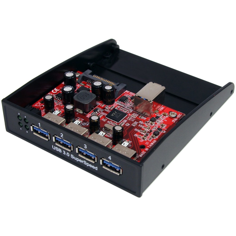 StarTech.com USB 3.0 Front Panel 4 Port Hub - 5Gbps - 3.5 5.25in Bay ...