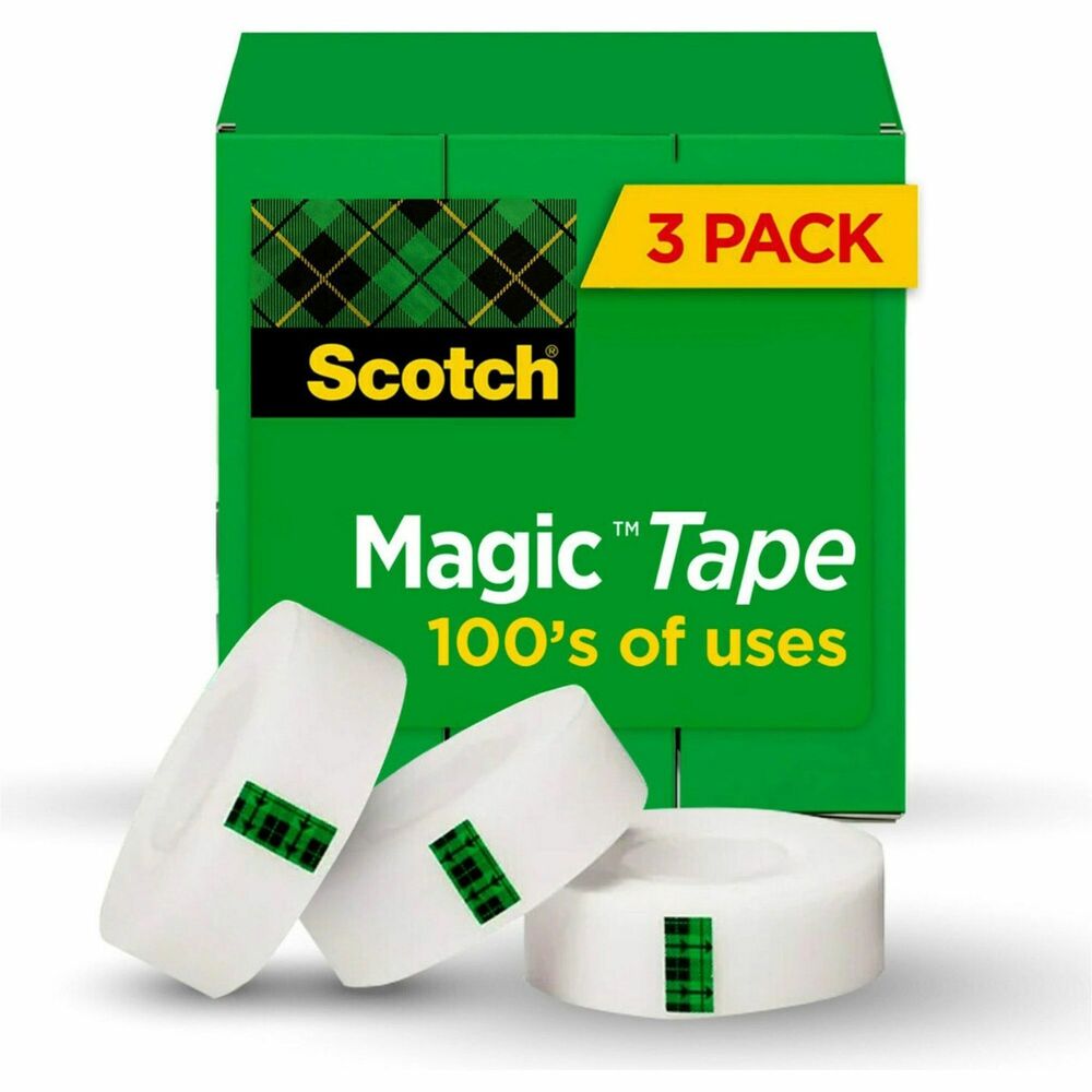 MMM810K3 - Scotch Magic Tape is the original matte finish, invisible tape. It disappears on most papers so it's easy to scan and read documents. This versatile tape is ideal for permanent paper mending and many other uses. It pulls off the roll smoothly, cuts easily and resists splitting and tearing. It will not dry out or yellow. Write on it with pen, pencil or marker. Tape is photo-safe (determined in accordance with ISO Standard 18916). More from the Manufacturer