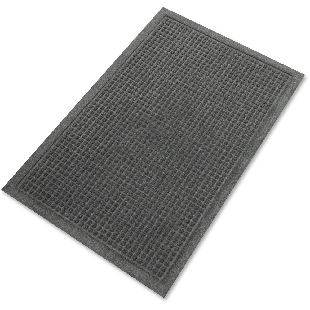 MLLEG020304 - Floor mat keeps both your interiors and the environment clean, safe and healthy. The carpeted surface is made from post-consumer material to promote an eco-friendly design. Durable, crumb rubber backing is wear-resistant. Bi-level construction traps dirt below the surface to effectively wipe your shoes clean while the beveled edge reduces trips and falls. This easy-to-clean mat is designed for hard surface floors and low-pile carpets.