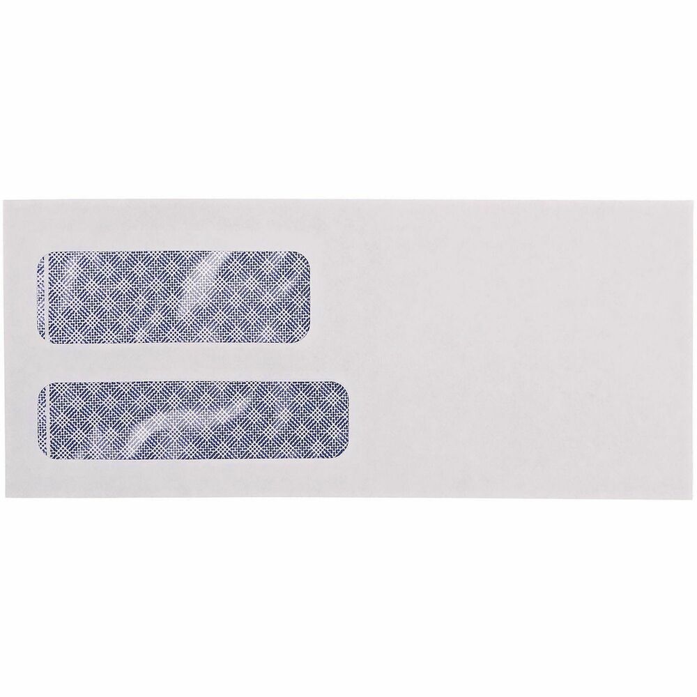 UNV36301 - These envelopes are designed with two windows, one for the recipient's address and another for the return address. This feature eliminates the need for manual addressing. Equipped with security tint on the inside that protects sensitive information.