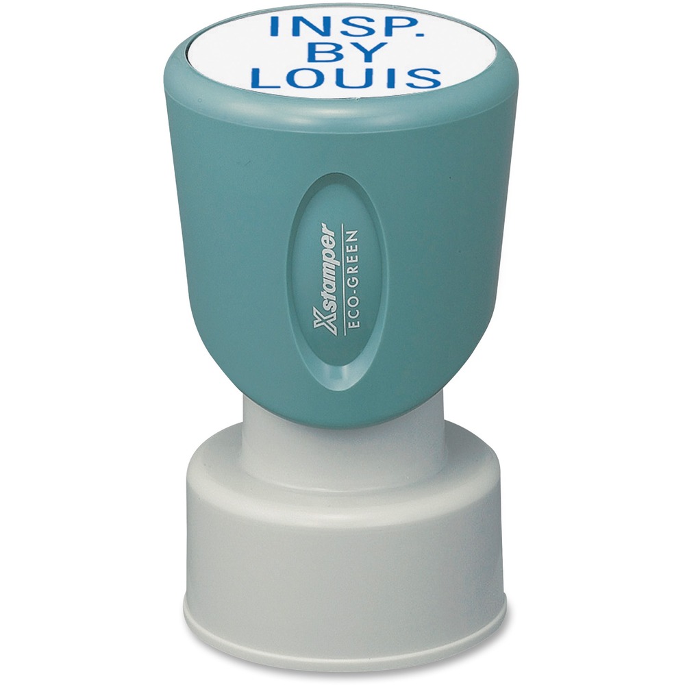 XSTN48 - Pre-inked round stamp with a short handle is perfect for inspection stamping. The laser-engraved rubber makes this stamp strong and durable for many years of use. Stamp makes approximately 50,000 impressions before needing to be re-inked. Impression size is 3/4" in diameter. Use Xstamper Refill Ink only. Use of any other ink will void the warranty. Re-inking is easy. Simply pull off the handle (top) and place two to three drops of ink into the opening (center) of the mount.