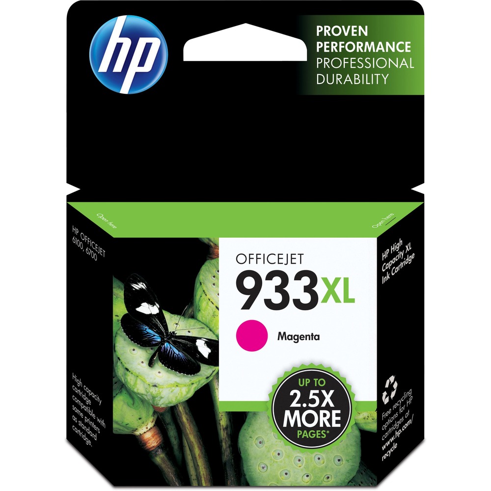 HEWCN055AN - Ink cartridge delivers durable, high-quality text documents and vivid color images. Cartridge design uses proven and proprietary ink technology (pigment-based) for increased durability and reliability. Your documents and marketing materials will stand up to water and resist fading over time. HP 933XL cartridge is designed for use with Hewlett-Packard Officejet 6700 Premium, Officejet 6600 and Officejet 6100 printers. Color cartridge yields approximately 825 pages. More from the Manufacturer