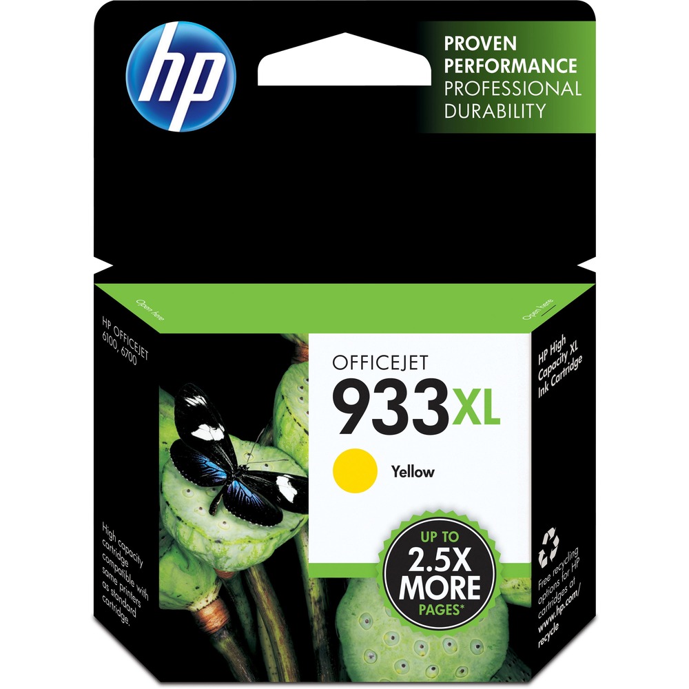 HEWCN056AN - Ink cartridge delivers durable, high-quality text documents and vivid color images. Cartridge design uses proven and proprietary ink technology (pigment-based) for increased durability and reliability. Your documents and marketing materials will stand up to water and resist fading over time. HP 933XL cartridge is designed for use with Hewlett-Packard Officejet 6700 Premium, Officejet 6600 and Officejet 6100 printers. Color cartridge yields approximately 825 pages. More from the Manufacturer