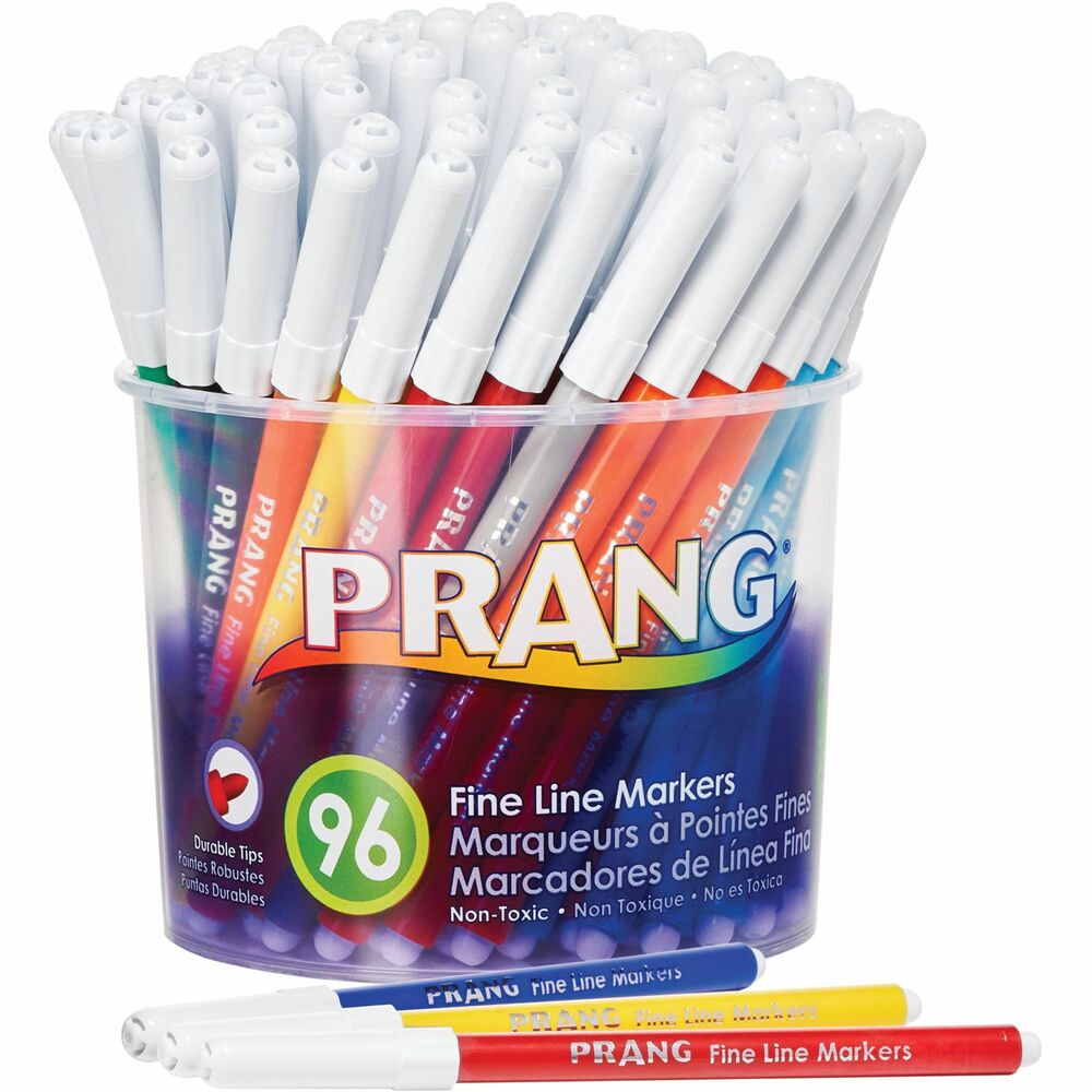 DIX80796 - Classic Markers deliver great bold colors that won't bleed through paper. Create exciting watercolor effects by blending with a brush and water. Long-lasting fine tips withstand everyday use. Prang's ink formula allows a 24-hour cap-off life before significant drying occurs. Certified AP nontoxic markers also feature ventilated safety caps.