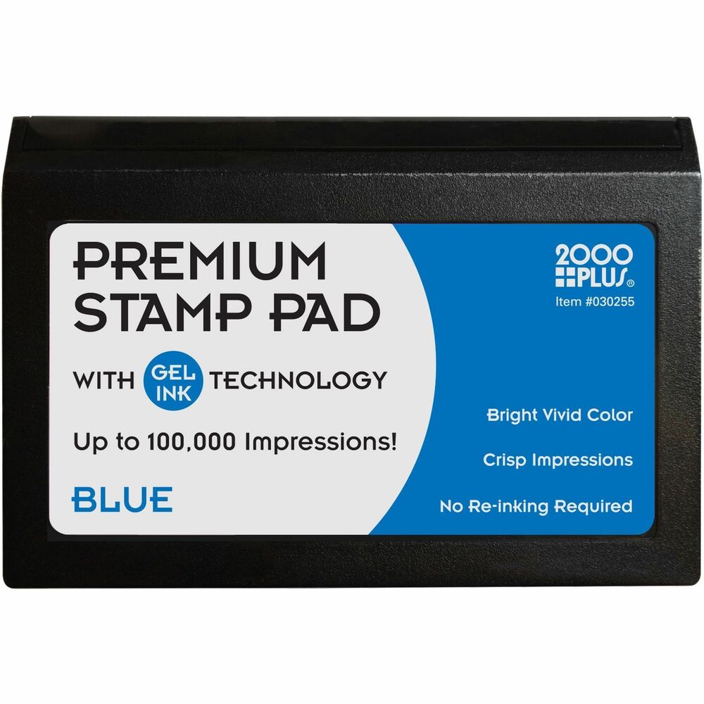 COS030255 - Replacement ink pad features a long-lasting design to create up to 100,000 impressions. Hinged lid lets you easily access the ink pad for quick use. Ink pad is designed for Cosco 2000 Plus stamps.