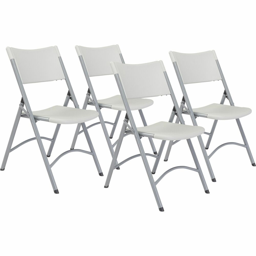NPS602 - Made for true efficiency and stability, these 600 Series Folding Chairs are blow-molded, resin-plastic folding chairs that feature a heavy-duty, powder-coated 19-gauge tubular frame and a large contoured seat. They also have a backrest for added comfort. Two cross braces, both in front and in back, provide extra support. V-tip stability plugs provide added reinforcement at the frame's junction and replaceable glides prevent floor damage. Lightweight for easy transport, they are stain-resistant and perfect for easy set-up and take-down, indoors or outdoors. The 600 Series meets MAS Certified Green and ANSI/BIFMA standards.