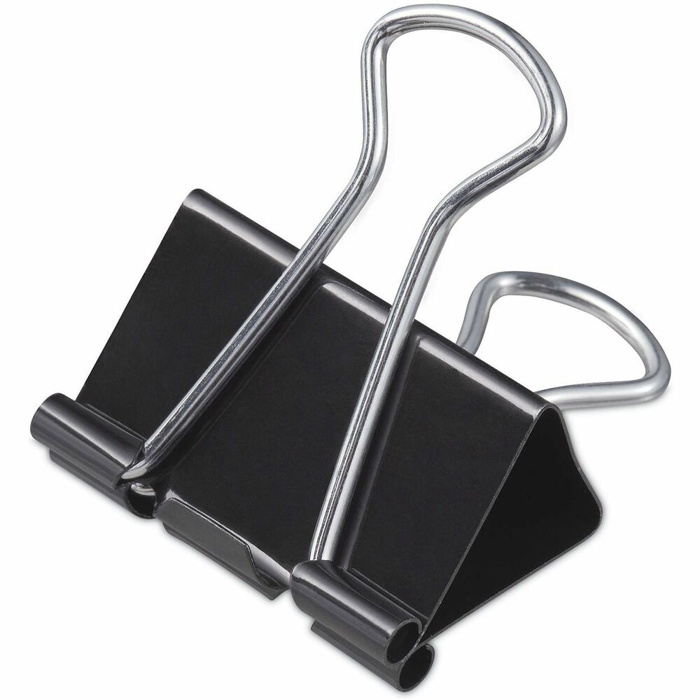 UNV11124 - This binder clip comes in a triangular design. It provides strength and compression for a sturdy grip on paper. Handles can be hung, folded flat against clipped material, or removed for permanent binding. Versatile use that makes them perfect for work, school, home and more.
