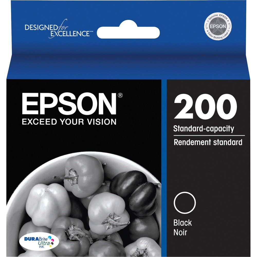 EPST200120S - Standard-capacity ink cartridge is designed for use with Epson Expression Home XP-200, XP-300, XP-310, XP-400, XP-410 color all-in-one; WorkForce 2520, 2530 and 2540. Ink cartridge delivers brilliant results and a smart value. Replace only the color you need with individual ink cartridges. Best of all, only one set of cartridges is needed to print amazing documents and great photos. You won't have to spend additional money on specialized cartridges to print on either plain or photo paper. Epson's revolutionary DuraBrite Ultra Ink produces smudge-resistant, fade-resistant and water-resistant prints that look brilliant on both plain and glossy photo paper.