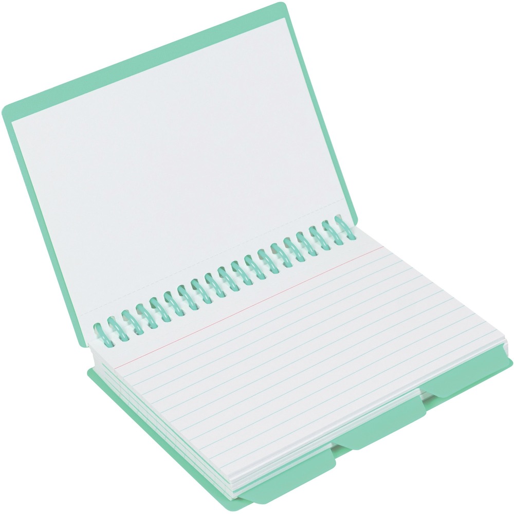 CLI48750 - Keep project notes together in one convenient, portable, index card notebook. It is great for class notes, assignment details and more. The Spiral-Bound Index Card Notebook with Index Tabs features a clear view cover. It includes three repositionable, tabbed poly dividers that match the cover color as well as 60 ruled, 3" x 5" white index cards. These included index cards are perforated for clean separation when you need to take them with you. Notebook color will be randomly selected when ordered.