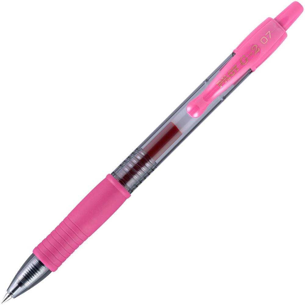 PIL31174 - Premium, retractable gel roller pens deliver super-smooth writing with its long-writing, smear-proof, gel ink formula. The translucent barrel features a contoured rubber grip for writing comfort and displays the ink supply. Use the clip to attach to pockets, notebooks and more. Simply press the plunger on top to retract the fine point. G2-7 Retractable Gel Roller is refillable.