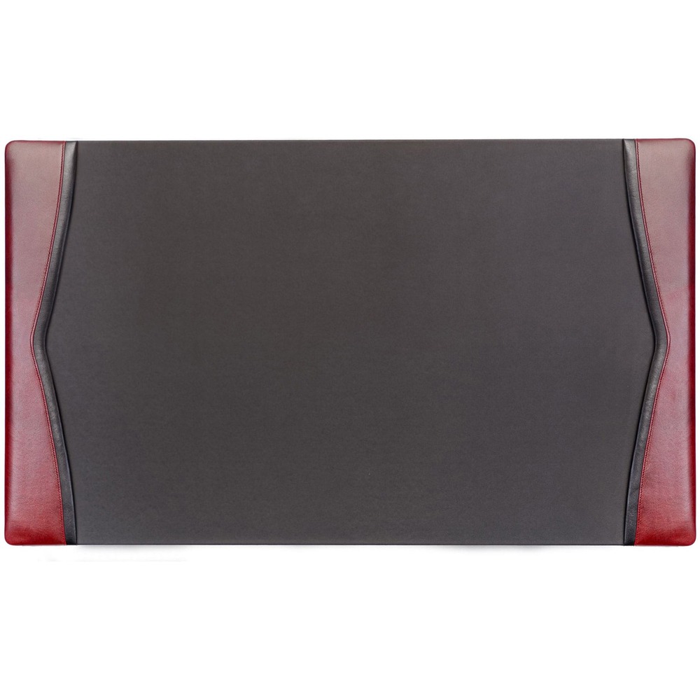 DACP7001 - Desk Pad features leather rails with accent trims on each side to enhance the look of your office. Faux-leather writing area provides a smooth surface to write on. The bottom is lined with soft velveteen to protect surfaces from scuffs and scratches. Desk pad accepts blotter paper.