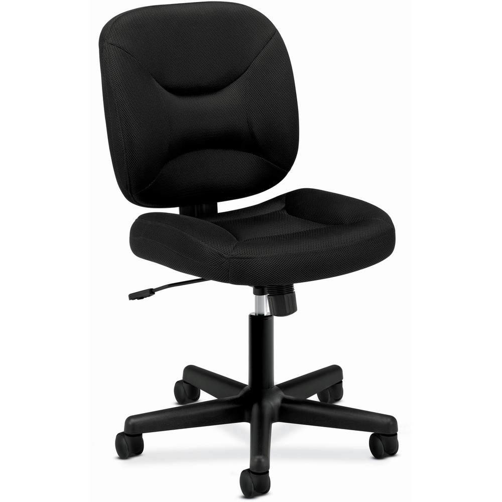 BSXVL210MM10 - Light-duty task chair offers black mesh fabric upholstery and a sturdy textured frame. Functions include pneumatic seat-height adjustment from 17" to 21" , 360-degree swivel, tilt tension and tilt lock. Seat measures 19-3/4" wide x 17-3/4" deep. Back dimensions are 19-3/4" wide x 20-1/4" high. Five-star base has five 2" dual-wheel casters for easy chair movement. More from the Manufacturer
