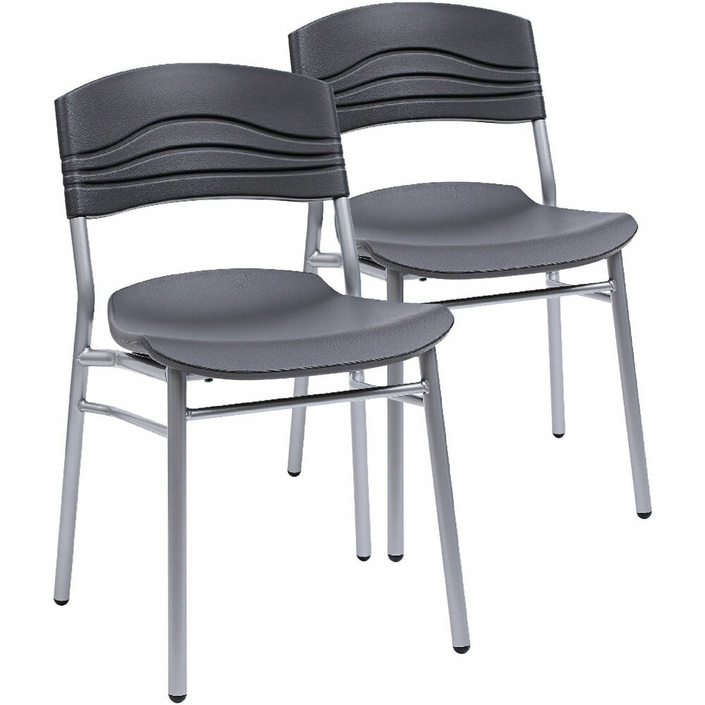 ICE64517 - Cafe chairs are part of the Iceberg CafeWorks Cafe and Bistro Tables and Seating that is ergonomically designed for comfort and contemporary style. The seat pan and back are constructed of blow-molded, high-density polyethylene. They are durable, dent-resistant and scratch-resistant and easy to clean. Frame is made of heavy-gauge, 1" diameter, powder-coated steel tube with nonmar feet. Each cafe chair features an 18" seat height to fit perfectly with CafeWorks 30" tables.