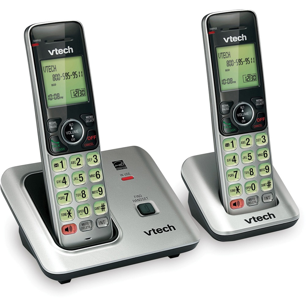 VTECS66192 - Cordless phone features DECT 6.0 digital technology to deliver excellent sound quality and range while ensuring wireless networks and other electronic devices don't interfere with conversations. Caller ID lets you know the name, number, time and date of incoming calls. The entire keypad illuminates along with the LCD for easier viewing in darker areas. Speakerphone makes hands-free conversations easy with just the touch of a button. Power-conserving technology manages consumption for optimal battery performance. Phonebook directory lets you easily store and dial frequently called numbers.