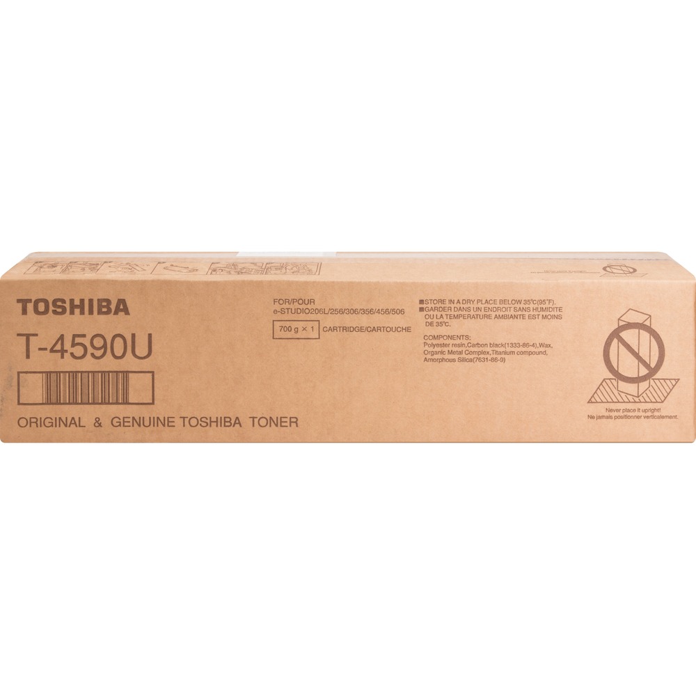 TOST4590 - Toner cartridge is designed for use with Toshiba E-Studio 206L, 256, 306, 356, 456 and 506 to bring out the best results. It is ideal for busy offices. Cartridge delivers proven quality. Easy-to-install cartridge yields approximately 33,600 pages.