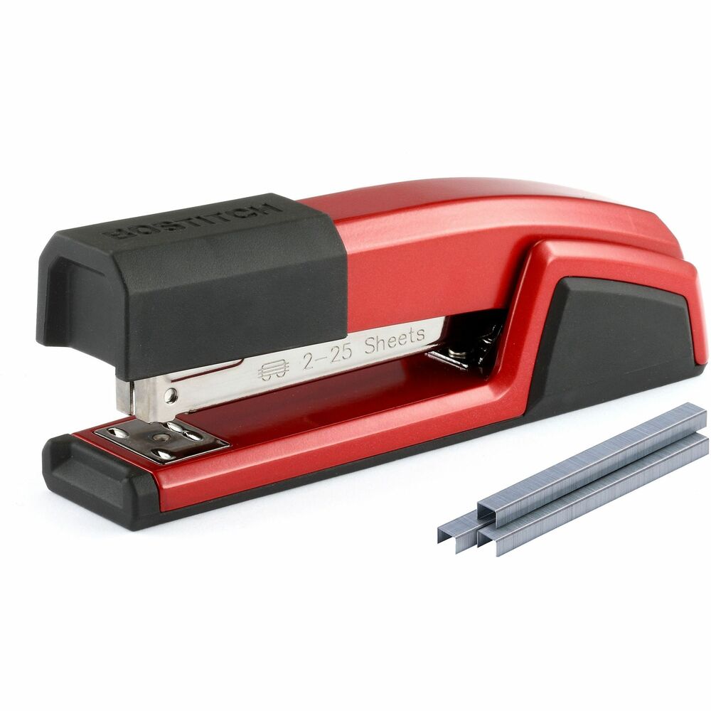BOSB777RED - Epic Stapler offers ultimate durability and efficiency in a premium, classic design. Die-cast metal construction ensures long-lasting performance while soft rubber grip and base provide comfort during use. Antimicrobial protected, full-strip stapler delivers efficiency with a swing-out staple EZ Remover and a hidden StapleStore compartment on the bottom of the unit to keep two staple strips on hand. Accenting any desk, it stands vertically or horizontally for easy access and storage. This stapler opens 180 degrees for bulletin board tacking or crafting. It staples up to 25 sheets at a time. Full-strip staple capacity holds one strip of 210 standard staples. More from the Manufacturer