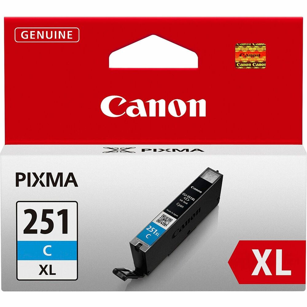 CNMCLI251XLC - Extra-large ink tank is designed for use with Canon Pixma iP7220, iP8720, iX6820, MG5420, MG5422, MG5520, MG5620, MG6320, MG6420, MG6620, MG7120, MG7520, MX722 and MX922. Ink delivers improved color, a wider color gamut and better color fastness. High capacity means more ink for more prints. Print only with genuine Canon ink and photo paper to achieve optimum results through the ChromaLife100 Plus System that delivers stunning results and longevity.