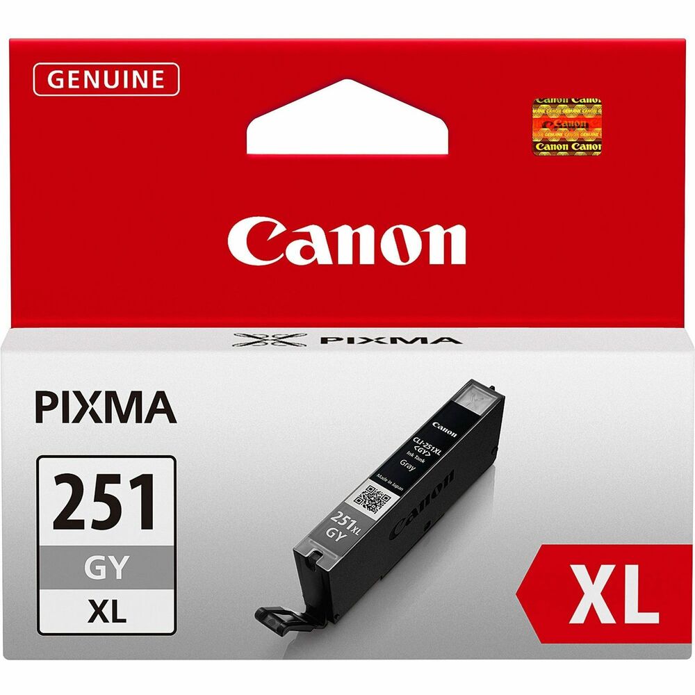 CNMCLI251XLGY - Extra-large ink tank is designed for use with Canon Pixma iP7220, iP8720, iX6820, MG5420, MG5422, MG5520, MG5620, MG6320, MG6420, MG6620, MG7120, MG7520, MX722 and MX922. Ink delivers improved color, a wider color gamut and better color fastness. High capacity means more ink for more prints. Print only with genuine Canon ink and photo paper to achieve optimum results through the ChromaLife100 Plus System that delivers stunning results and longevity.