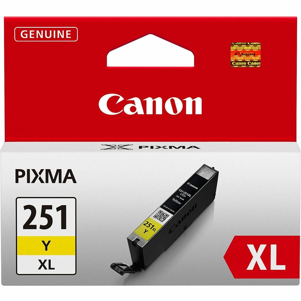 CNMCLI251XLY - Extra-large ink tank is designed for use with Canon Pixma iP7220, iP8720, iX6820, MG5420, MG5422, MG5520, MG5620, MG6320, MG6420, MG6620, MG7120, MG7520, MX722 and MX922. Ink delivers improved color, a wider color gamut and better color fastness. High capacity means more ink for more prints. Print only with genuine Canon ink and photo paper to achieve optimum results through the ChromaLife100 Plus System that delivers stunning results and longevity.