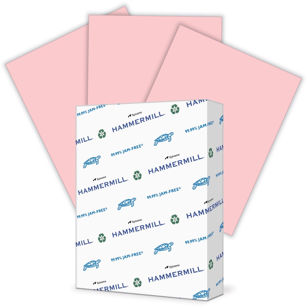 HAM104463 - High-quality color increases visual appeal to help make your documents stand out from the crowd. Backed by the Hammermill 99.99 percent Jam-Free guarantee, this multipurpose paper runs efficiently through a variety of electronic imaging equipment. Eco-friendly paper is made with a percentage of post-consumer fibers for a sustainable environment. Good opacity minimizes show-through. Vibrant color is excellent for color-coding. More from the Manufacturer