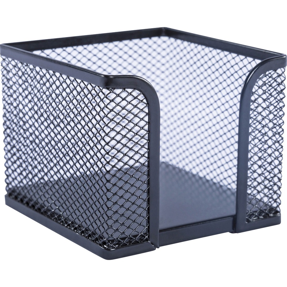 LLR84156 - Mesh memo holder offers an elegant way to keep notes handy. Front has a wide opening from top to bottom for easy access. Memo sheet holder holds up to 600 3" x 3" notes. Steel mesh features double-rimmed, smooth edges and a powder-coat finish. Rubber feet protect your desktop surface. Memo holder is recyclable.