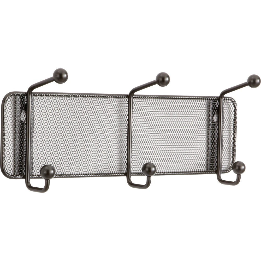 SAF6402BL - Sturdy wall rack offers a modern design that will catch everyone's eye and get you hooked on organization. The round hooks help protect scarves, hats, coats and other garments from damage. Double prongs on the three hooks double your hanging opportunities. Onyx Mesh Wall Three-Hook Rack also offers a steel mesh construction.