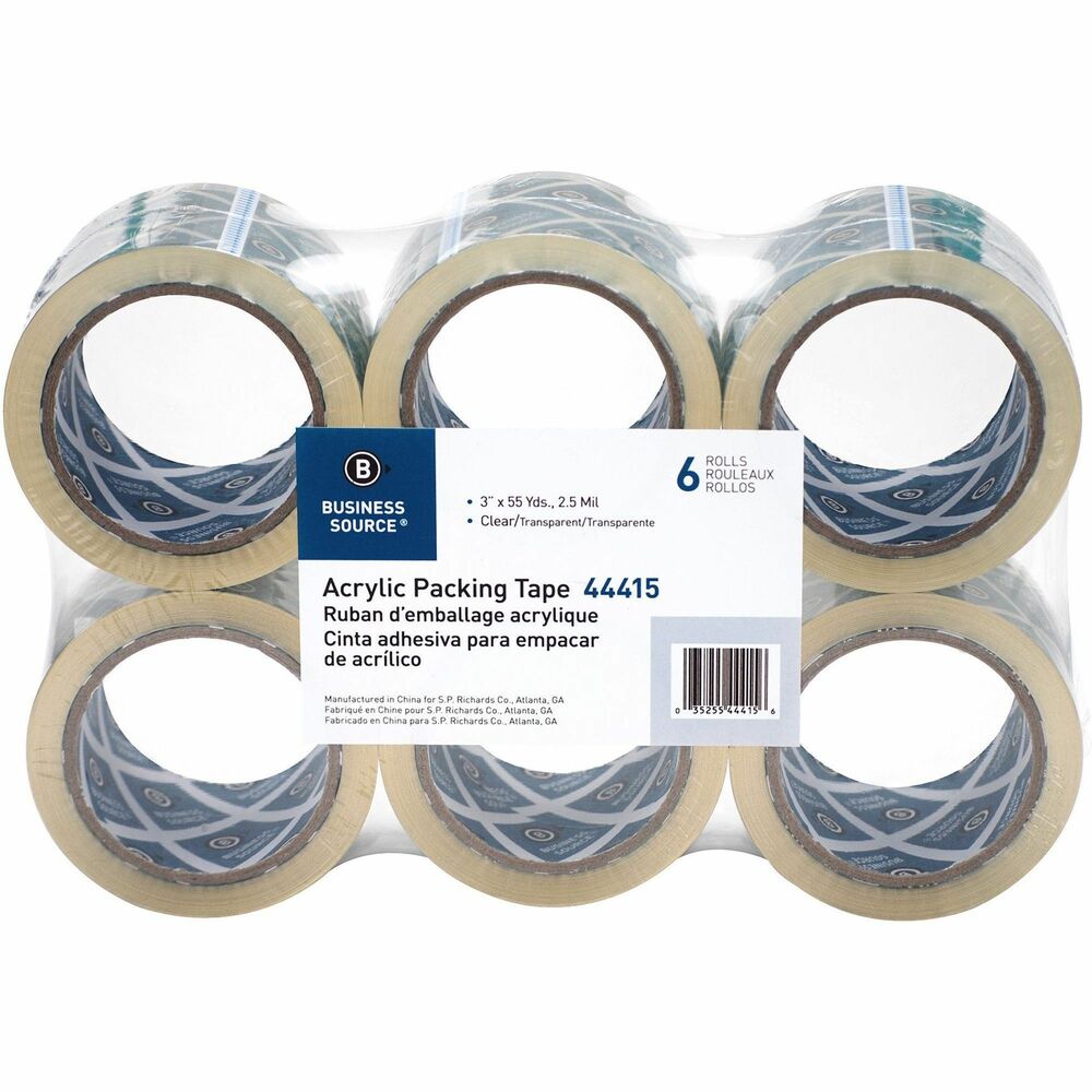 BSN44415 - Heavy-duty packaging tape delivers a firm, strong bond with acrylic adhesive. Ideal for mailing, shipping and storage. Pressure-sensitive poly material resists abrasions and splitting, assuring safe delivery of boxes. Packaging tape conforms to box surfaces to keep out moisture, dust and dirt, and features a 3" core and a 2.5 mil thickness. Tape meets US postal regulations for standard packages.