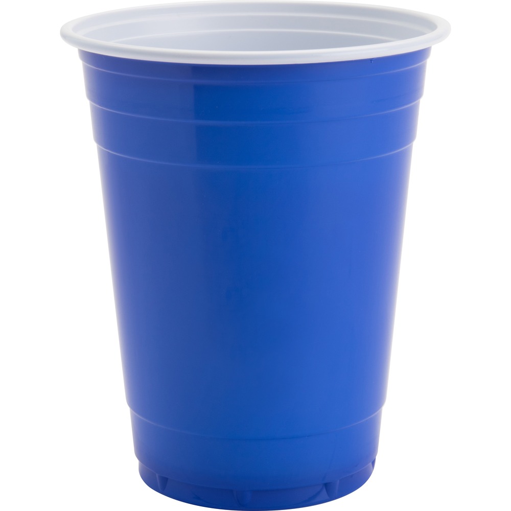 GJO11250 - Plastic party cups are the perfect disposable choice for your next event. Durable plastic cup holds up to 16 oz. of a cold beverage to help reduce the time and effort of refills. Cups offer a wide mouth for quick, easy pouring; smooth, rolled comfort rim; and a double set of ridges around the middle of the colorful exterior for easy gripping.