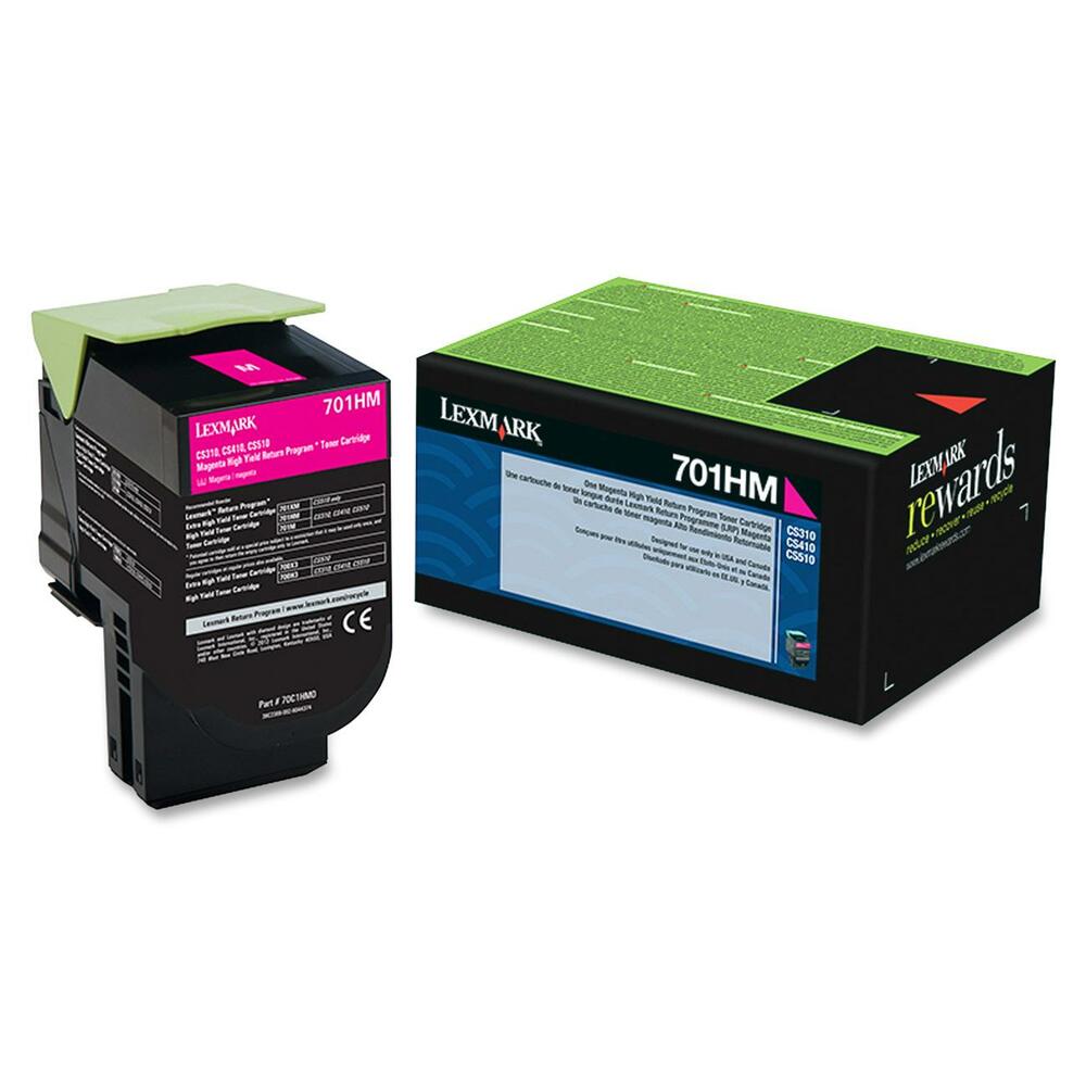 LEX70C1HM0 - High-yield toner cartridge features the Unison Toner's unique formulation that consistently delivers outstanding image quality, ensures long-life print system reliability and promotes superior sustainability - all in an innovative, shake-free print system. Genuine Lexmark toner is engineered to work best together with your Lexmark printer, delivering excellent print quality from the first page to the last. Cartridge is designed for use with CS310dn, CS310n, CS410dn, CS410dtn, CS410n, CS510de and CS510dte. Lexmark Return Program cartridges are patented print cartridges sold at a discount in exchange for the customer's agreement to the license requirement that the cartridges will be used only once and returned only to Lexmark for remanufacturing or recycling. These patented cartridges are licensed for single use only and will stop working after delivering a fixed amount. Cartridge yields approximately 3,000 pages.