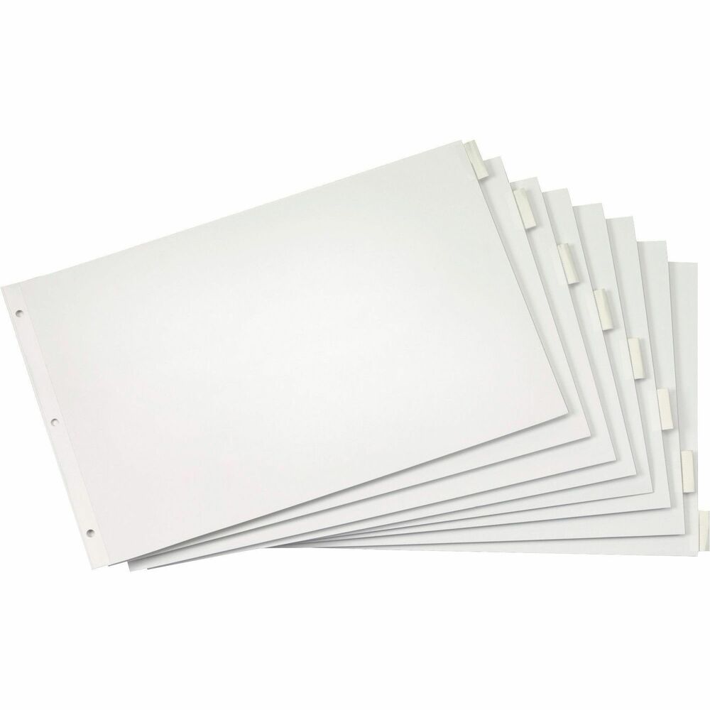 CRD84815 - Made to fit in 11" x 17" tabloid size binders, these Insertable Dividers are made of white paper that provides a professional appearance. Reinforced binding edges increase durability and won't tear out of rings. Clear tabs include paper inserts designed to not fall out.