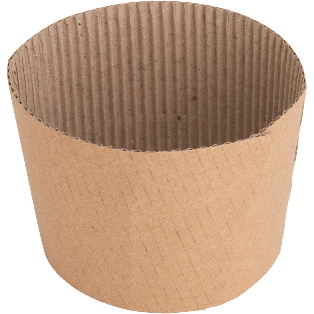 GJO19049 - Protect your hands from the painful heat of your favorite beverage with these corrugated cup sleeves. The corrugated interior raises the sleeve away from your cup's outside wall so gripping the sleeve helps you avoid the extreme heat. The sleeve is this perfect addition to your beverage center or breakroom. It is easy to use. It conveniently slides onto your cup for a comfortable fit and a comfortable grip. Versatile design pairs easily with multiple sizes of cups for space-saving storage. These sleeves fit Genuine Joe Hot Cups that hold 10 oz., 12 oz. and 16 oz. of hot beverages. Cups are sold separately.