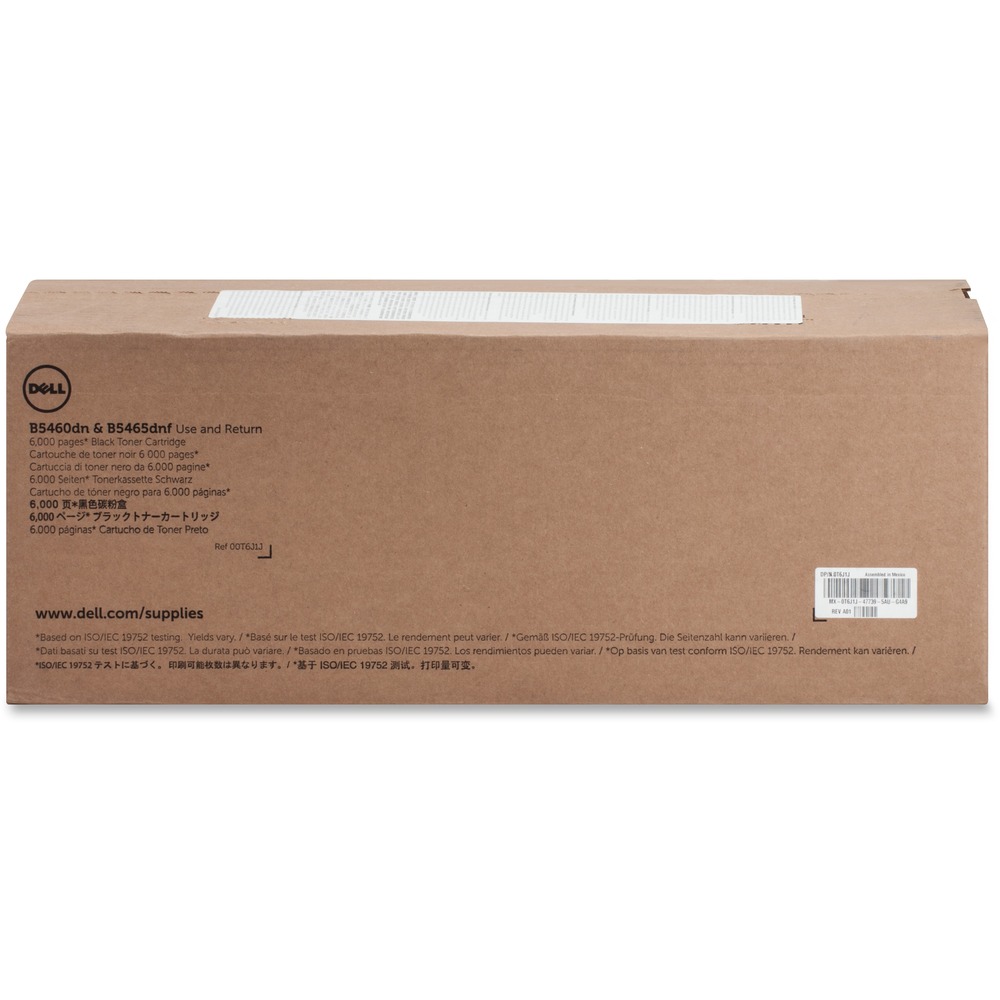 DLLT6J1J - Toner cartridge is designed for use in Dell B5460dn and B5465dnf Laser Printers. It delivers excellent print quality, sharp images and text. Cartridge yields approximately 6,000 pages based on 5 percent page coverage.