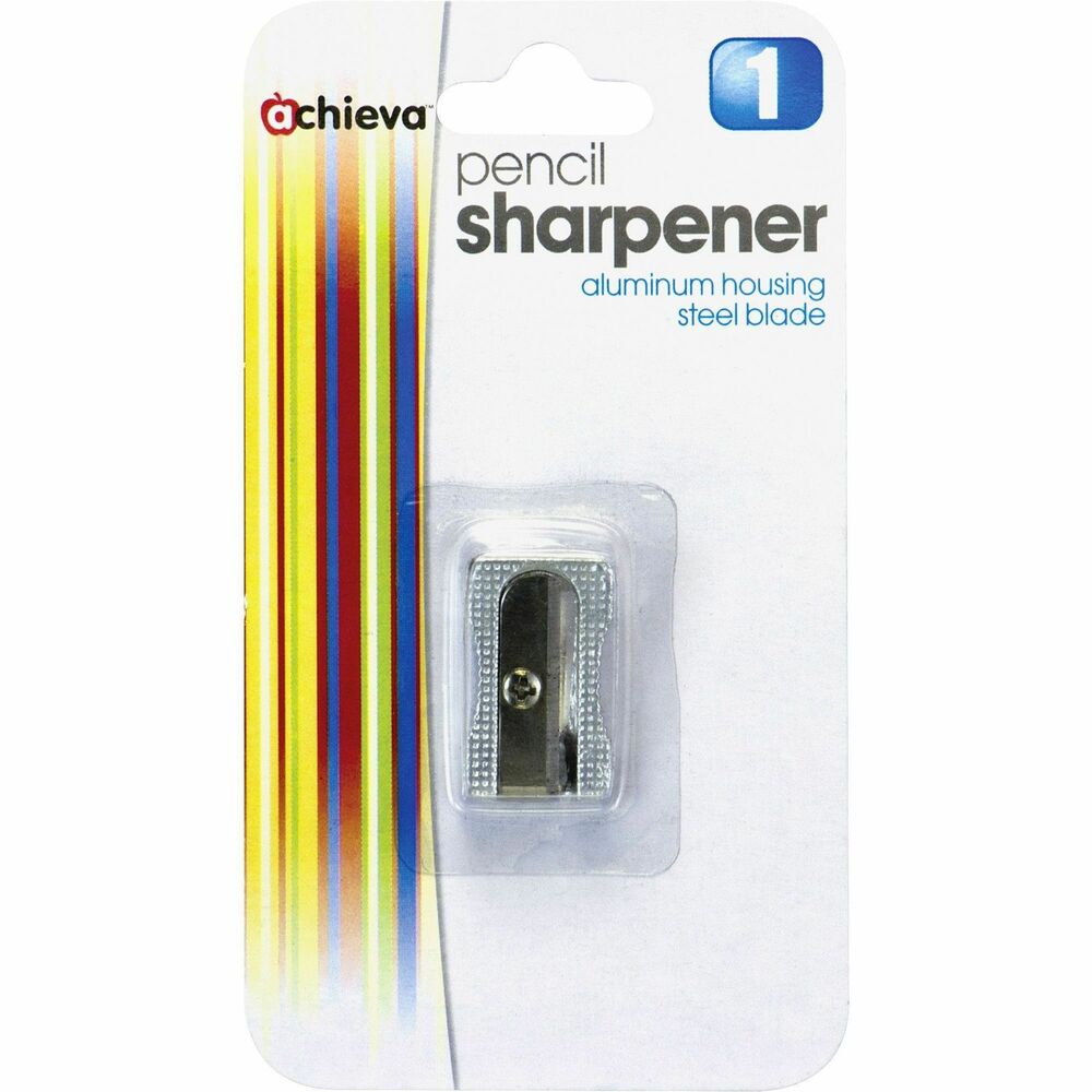 OIC30233 - Pencil sharpener is perfect to use in classrooms or at home. All-metal cutter with a honed blade delivers precise, economic sharpening. Sharpener is easy to use and compact enough to place inside your pocket. Achieva Pencil Sharpener features aluminum housing to enhance durability. More from the Manufacturer