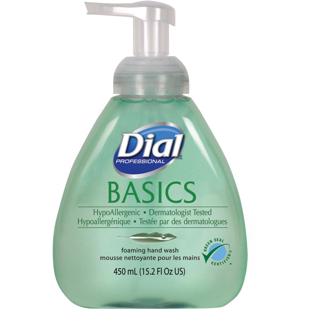 DIA98609 - Foaming soap with aloe is a mild, pleasing soap that is gentle on the skin. Dermatologist-tested and hypoallergenic, Dial Basics Foaming Lotion Soap rinses clean and is excellent for frequent handwashing. Dial Basics is perfect for any commercial setting, including healthcare facilities, schools, offices, restaurants, daycare centers and more. Foaming soap comes in a tabletop pump bottle for easy dispensing.